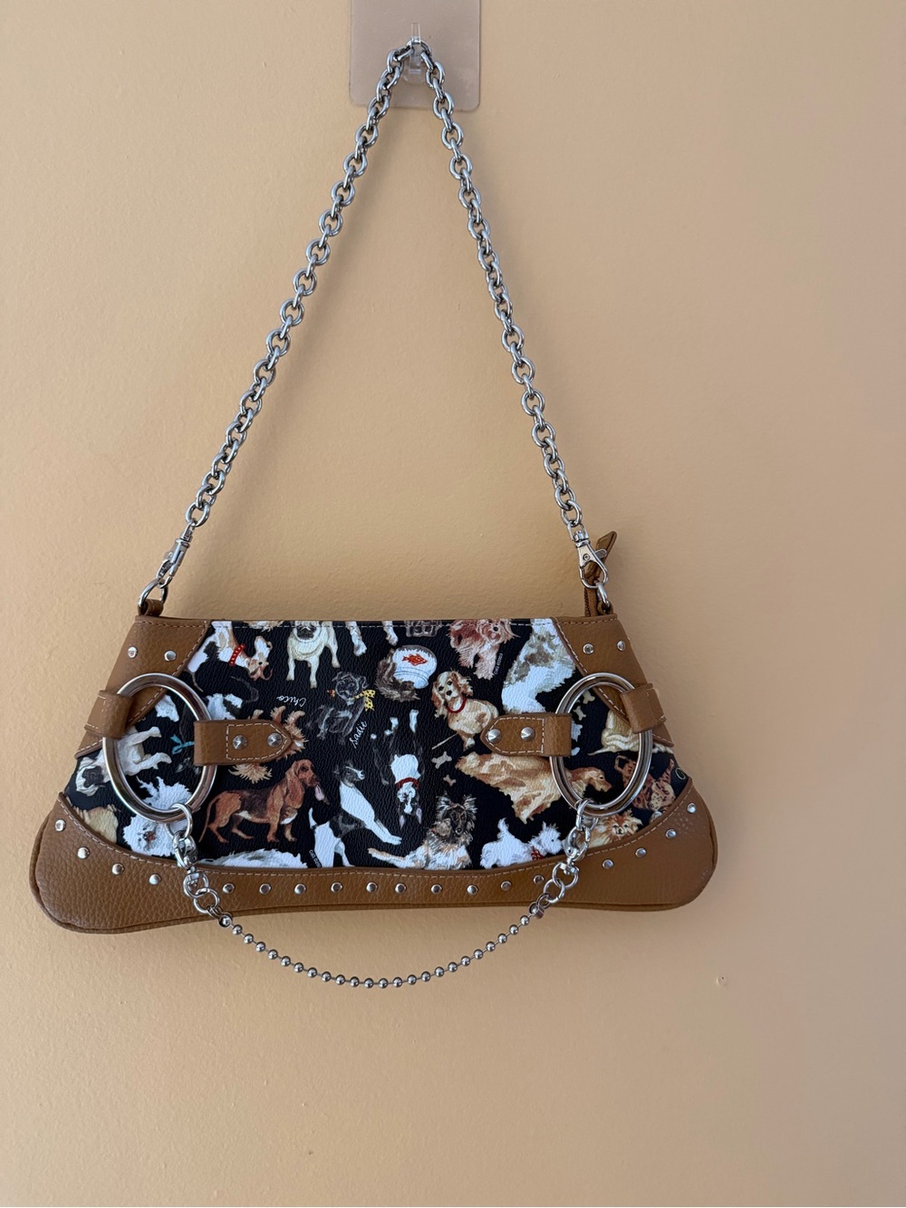 Y2K-style dog print shoulder bag by  Sydney Love, NWOT